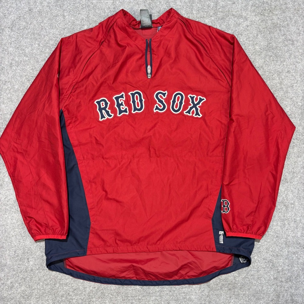 Majestic Boston Red Sox MLB Authentic Collection Pullover Windbreaker Mens L